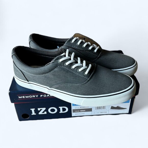 Izod Rangley Men's Lace Up Casual Canvas shoe Memory Foam Gray size 13 - Picture 5 of 9